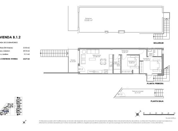 For sale - Top Floor Bungalow - Puerto de Mazarron - Playa Negra