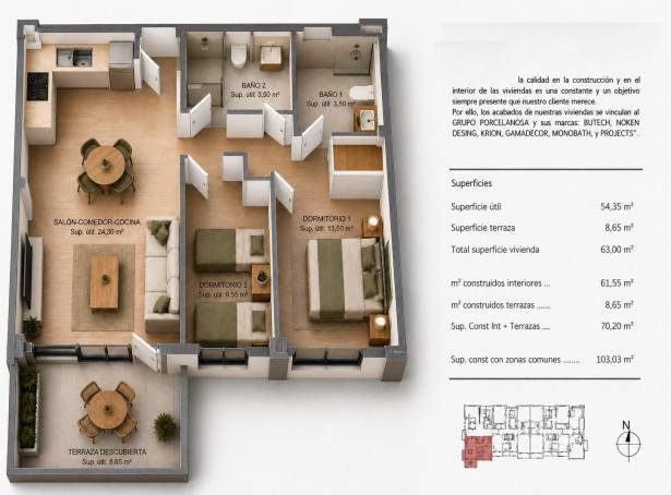 For sale - Apartment - Finestrat - Finestrat Village & Sierra Cortina