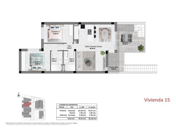 For sale - Top Floor Bungalow - Pilar De La Horadada - Pilar De La Horadada 