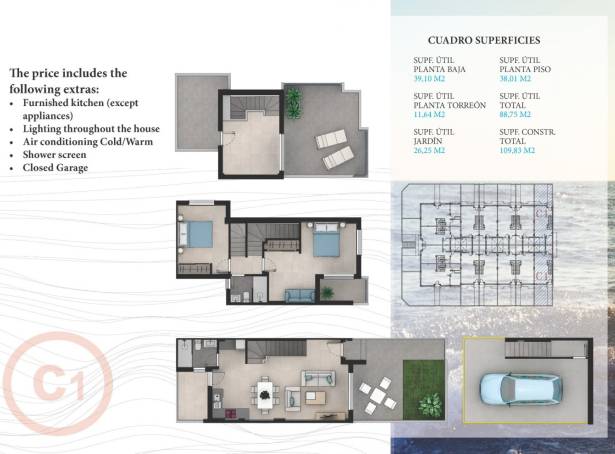 For sale - Semi Detached / Linked Villa - Cartagena - La Manga Strip 