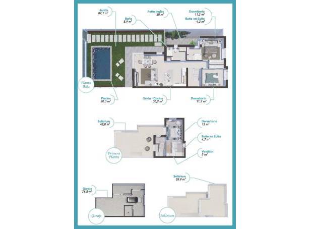 For sale - Semi Detached / Linked Villa - Los Alcazares - Serena Golf Resort