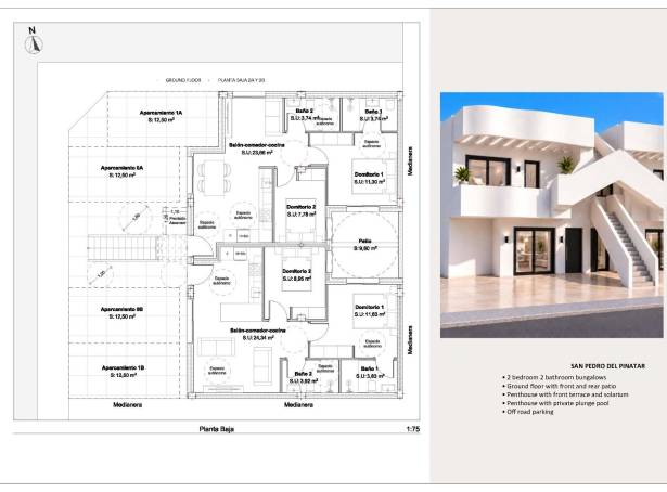 For sale - Ground Floor Bungalow - San Javier & San Pedro Del Pinatar - San Pedro Del Pinatar & Lo Pagan