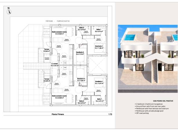 For sale - Top Floor Bungalow - San Javier & San Pedro Del Pinatar - San Pedro Del Pinatar & Lo Pagan