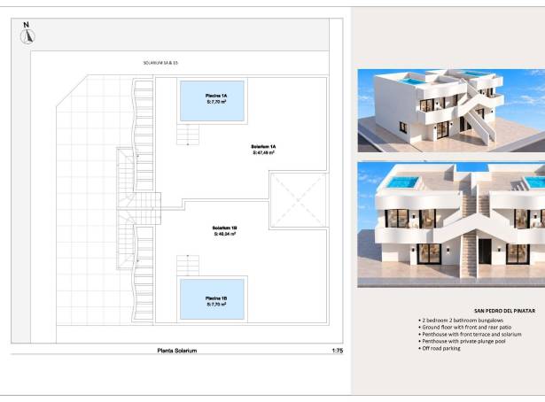 For sale - Top Floor Bungalow - San Javier & San Pedro Del Pinatar - San Pedro Del Pinatar & Lo Pagan